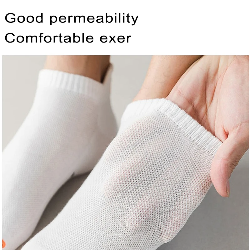 5 Pairs/Lot High Quality Summer Cotton Men\'s Socks Mesh Breathable Color Boat Fashion Trend Socks For Male and Female Size 37-44
