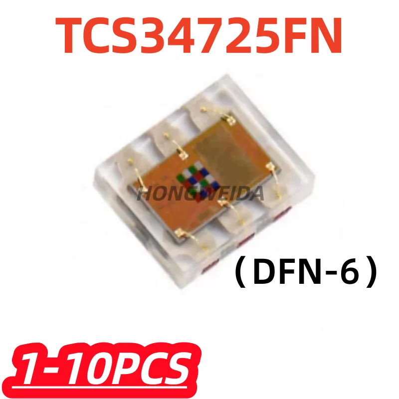 1-10Pcs/lot 100% New TCS34725FN DFN-6 Optical Sensor Color Sensor IC Original