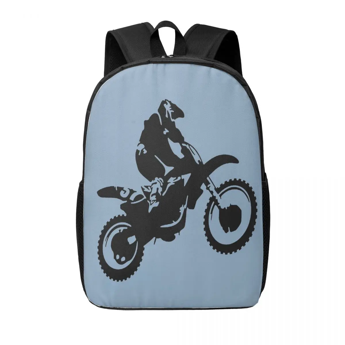 

Moto X Dirt Bike Monotone Vector Art Женские рюкзаки для мальчиков и девочек Сумка для книг Студенты Школьные сумки Портативный рюкзак Сумка на плечо