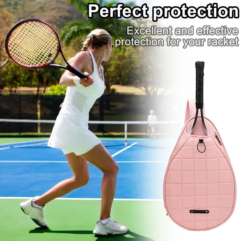 Tennis Racket Bag Elastic Cord Protective Oxford Cloth Tennis Racket Bag Large Capacity Storage Bags For Players