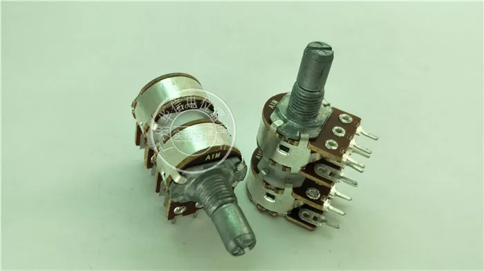 

Original new 100% 148 Type quadruple double resistance potentiometer front A1M rear A100K handle length 15MM (SWITCH)