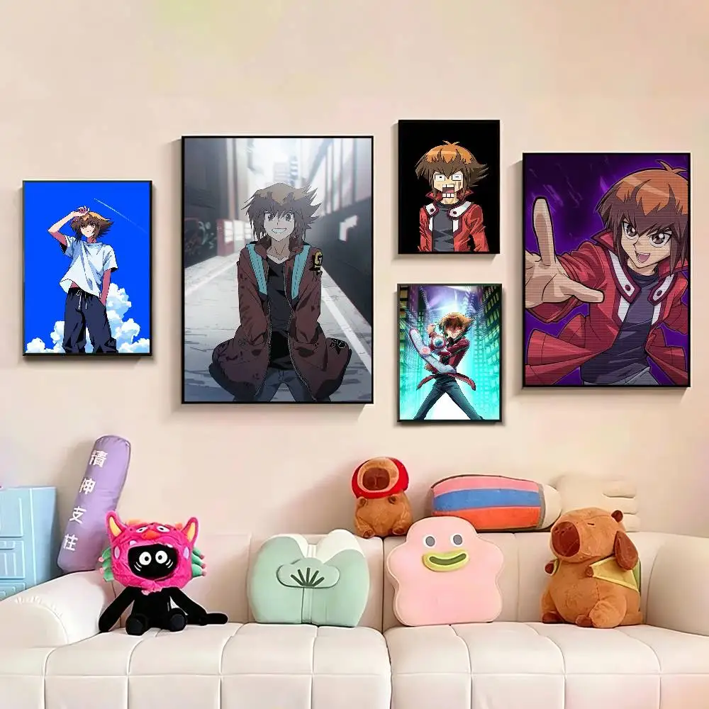 

YU GI OH GX Hero J-Jaden Y-Yuki Poster Waterproof Wall Art Sticker For Bar Living Room Vintage Decor