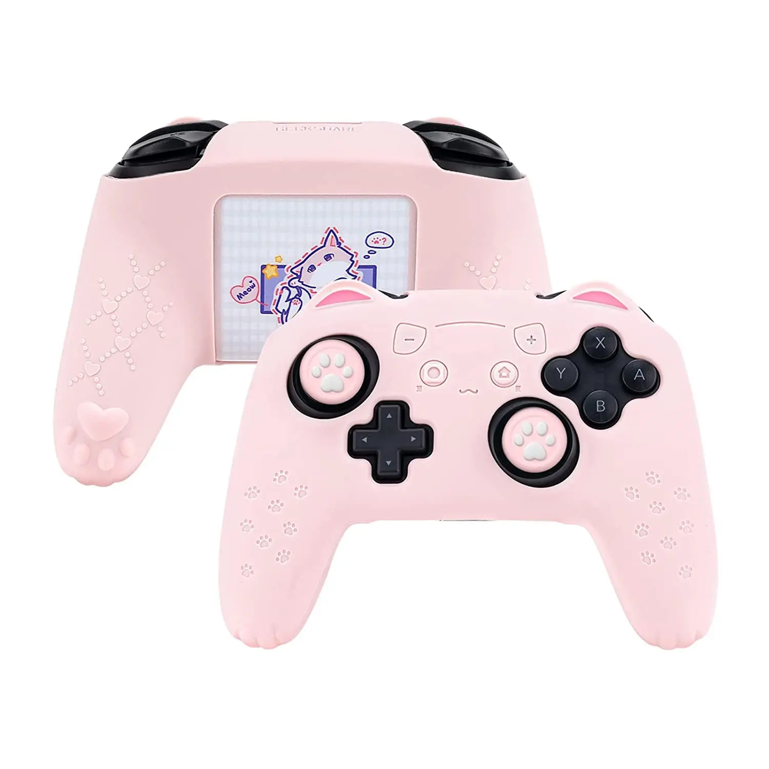 

GeekShare Pink Cat Paw Controller Skin Grips Set Compatible with Nintendo Switch Pro