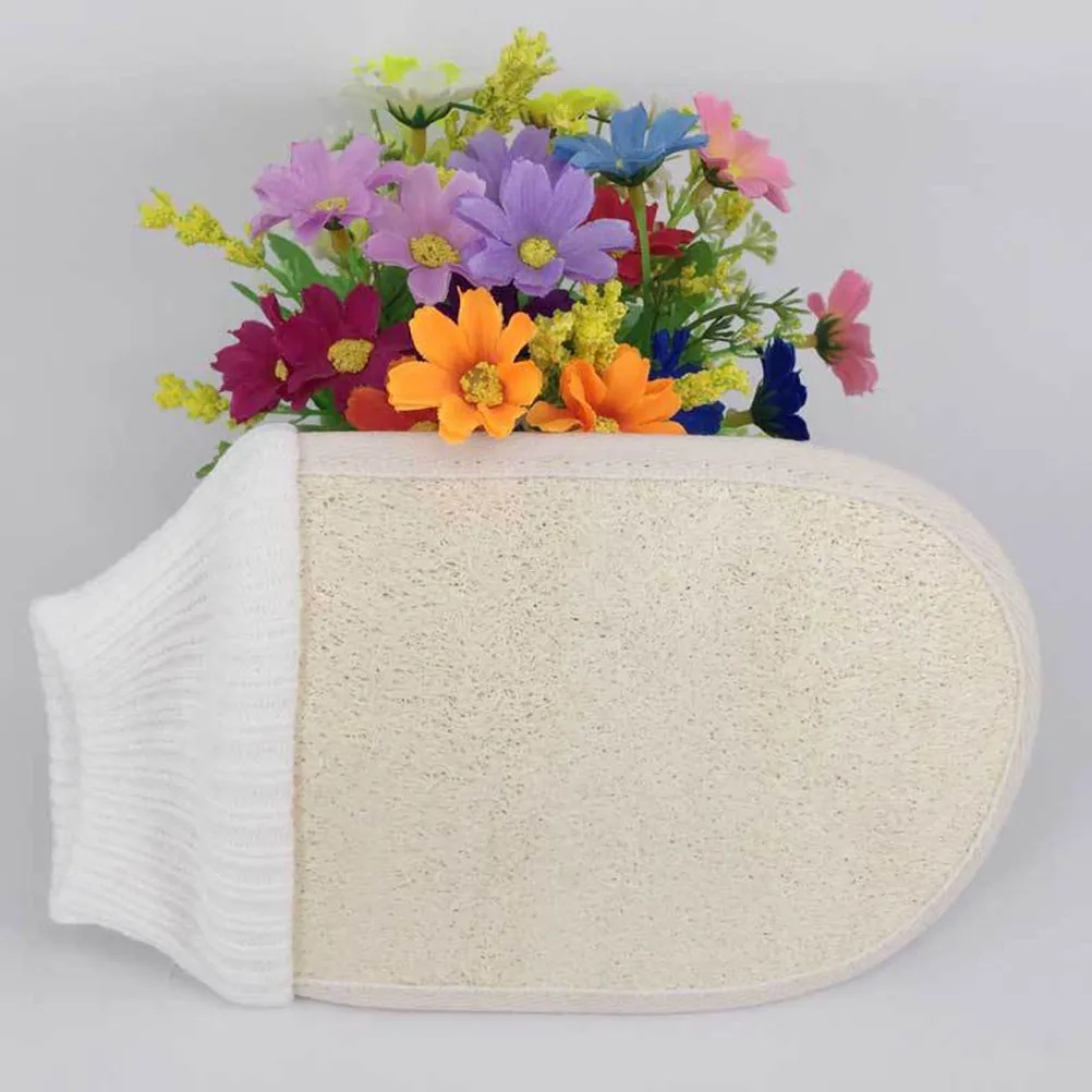 Exfoliating Loofah Sponge Gloves Natural Loofah Material Gentle Yet Effective Horniness Removal Skin Renewal Circulation Detox