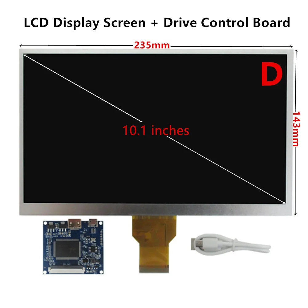 Imagem -05 - Polegada 1024*600 16:9 Tela Lcd Universal Faça Você Mesmo Placa de Controle Driver para Raspberry pi Banana pi pc Monitor Portátil 10.1