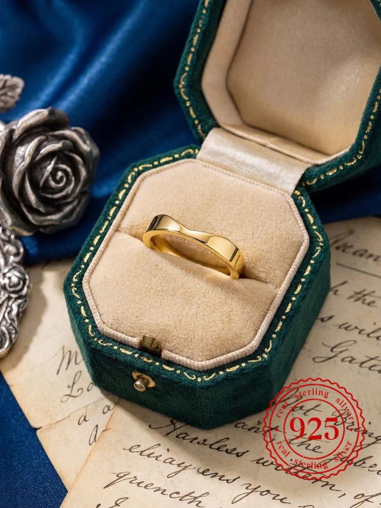 

925 Sterling Silver Fashion Gorgeous V Shape Ring For Women Engagement Party Party Luxury High Quality Fine Jewelry