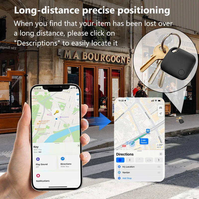 IOS Location Tracker for Apple Find My App Navigation Device Locator Bag Key Search Alarm Finder MFI Smart Tag For iPhone iPad