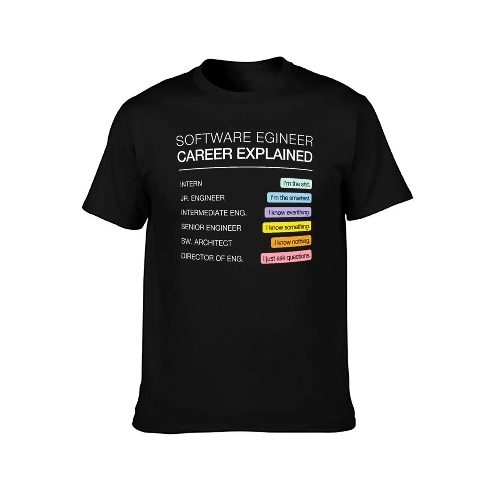 Software Engineering carrier T-Shirt, Summer Casual Cotton Tee, Oversized Streetwear Tops, Vintage Graphic Print, 100% Cotton