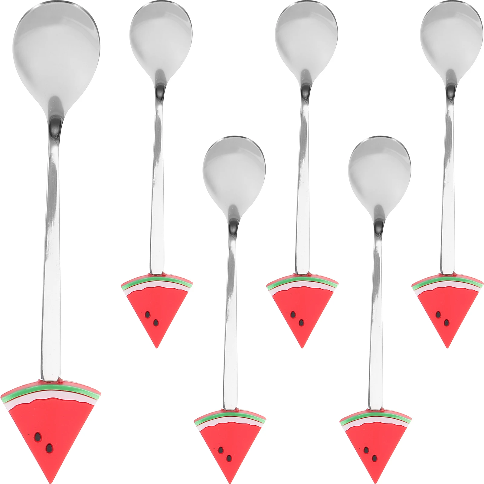

6Pcs Cute Fruit Spoons Smooth Edge Dessert Spoons for Coffee Ice Cream Serving Kitchen Tableware Decorative Small Scoop