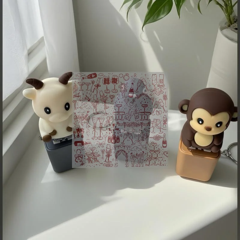 Monkey, Pigeon, Lamb, Cow Animal Keychain, Illuminated Clicker, Adult Stress Relief And Anxiety Sensing Toy