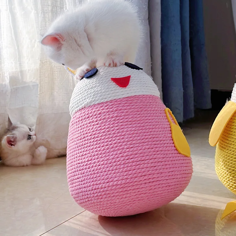 

Cartoon Animals Scratching Post Sisal Cat Posts Scratchers Multifunctional Interactive Cat Toys Roly-Poly Scratcher for Indoor