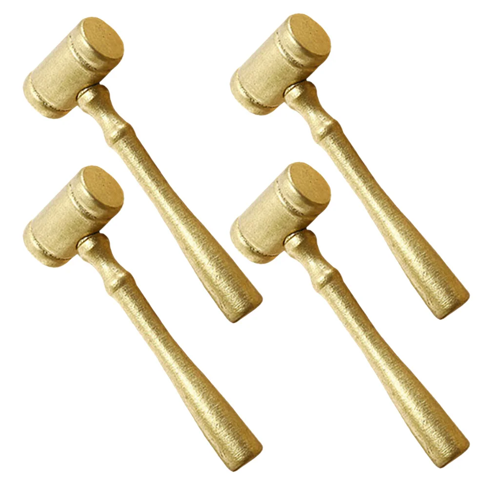 4 قطع من مطرقة القاضي الخشبية الصغيرة، مطرقة صغيرة خفيفة الوزن لمراقبة المزاد، زي المحامي، دعامة اللعب للحفلات #1