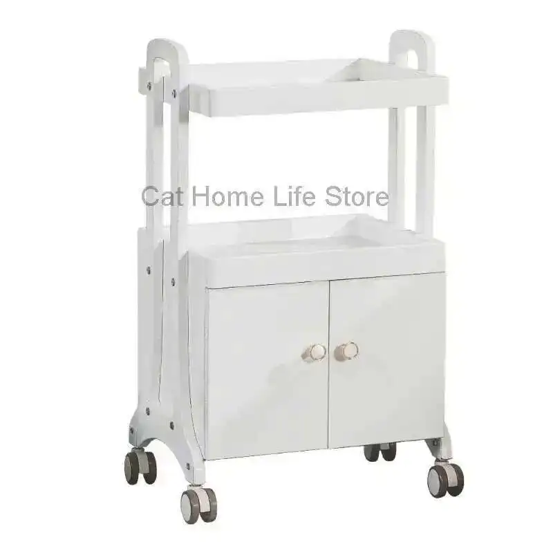 

Cosmetic Salon Furniture Beauty Trolley With Wheels the Hair Tools Bar Saloon Accessories Rolling Utility Stations Gold 2-tier