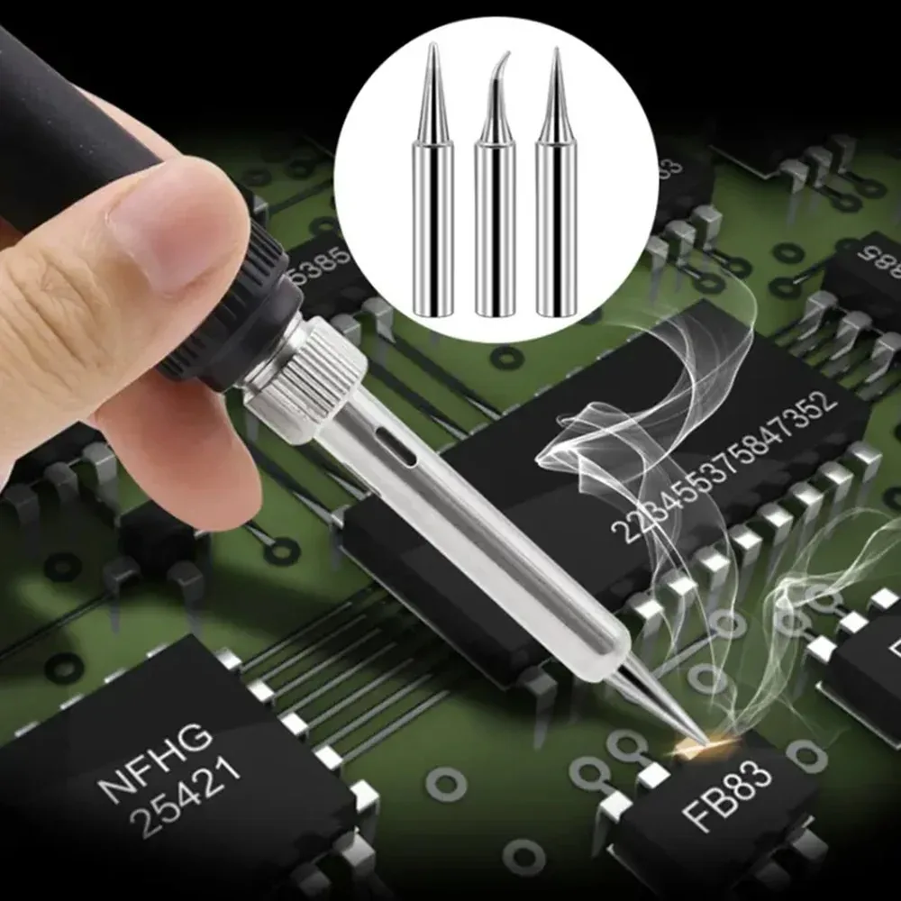 5Pcs I+B+K+2.4D+3C Soldering Iron Pure Copper 900M Soldering Iron Head Set Inside Hot Bare Copper Electric Tip