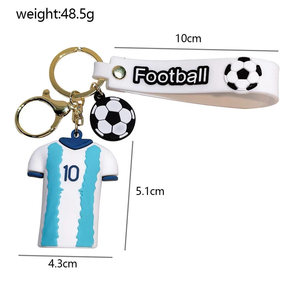 Soccer Star Messi Keychain Cute Figure Fashion Bag Pendent Car Key Ornaments Souvenir Collection Kerying Gadgets for Men Gift view 5