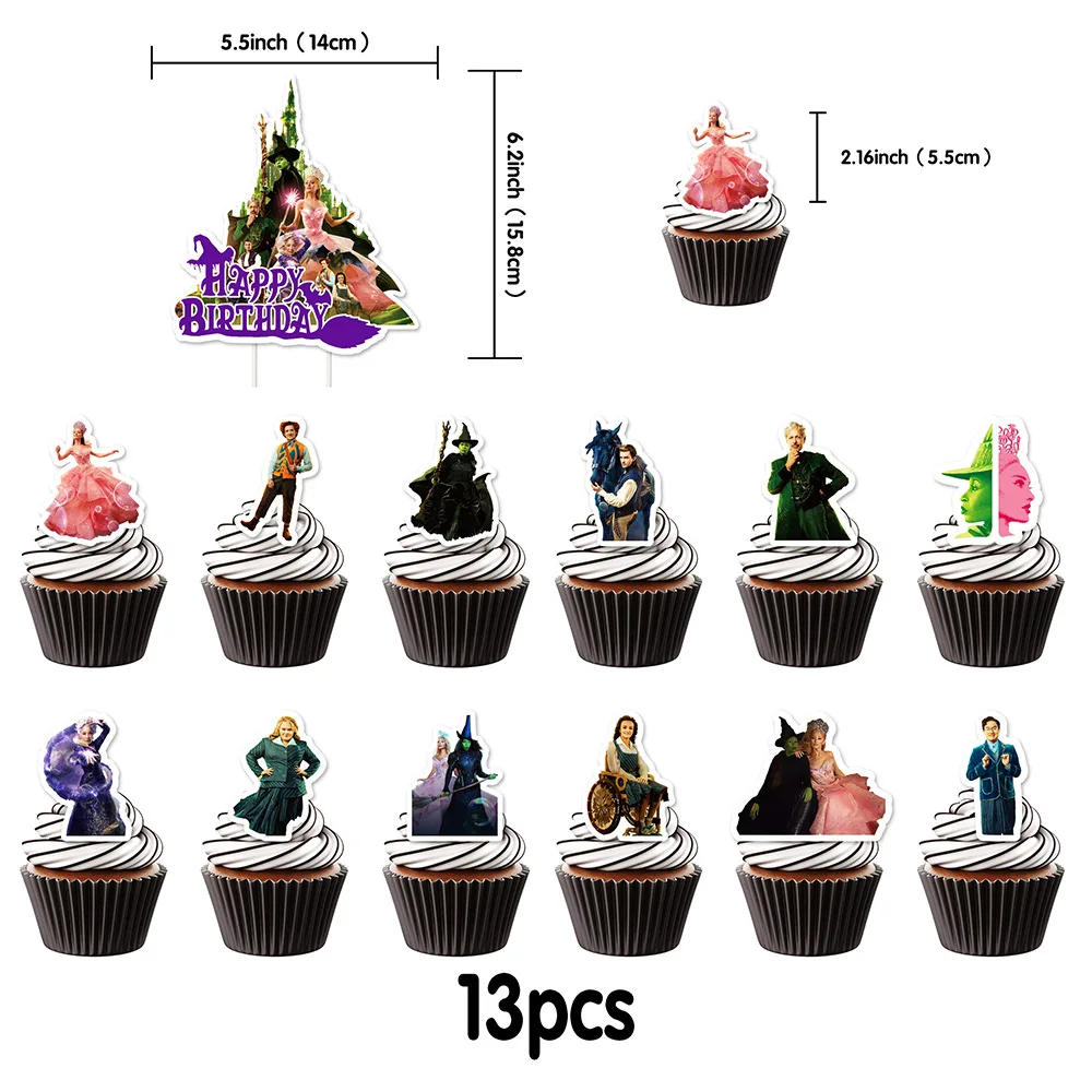 Wicked Birthday Party Decoration Magic Witch Balloon Backdrop Cake Topper Split Sales Wicked Birthday Party Supplies