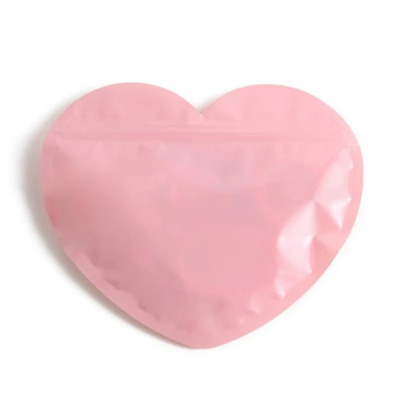 100pcs Zipper Lock Heart Bag for Jewelry Storage Bags Wedding Valentine Day Gift