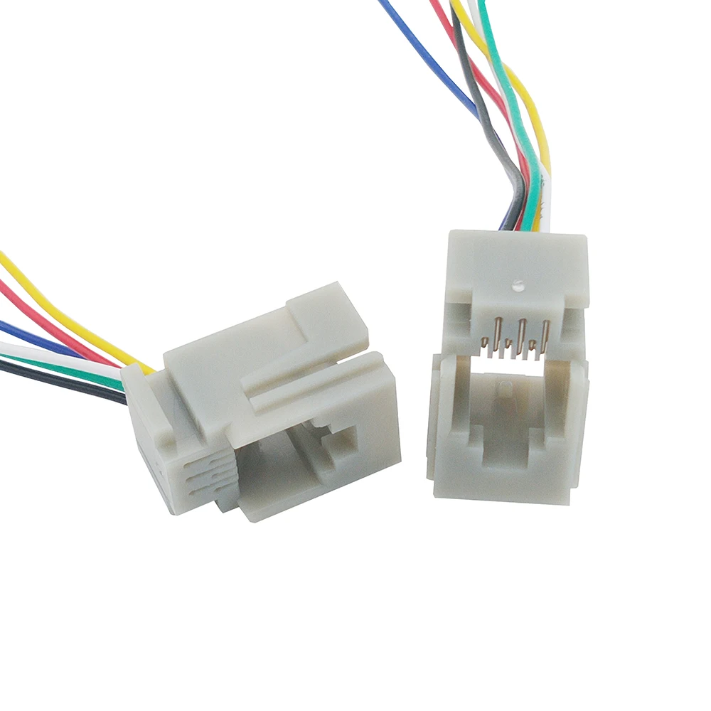 20PCS RJ12 Cable 623P Telephone Socket With Cable 6P6C Modular Plug Female 150mm Long