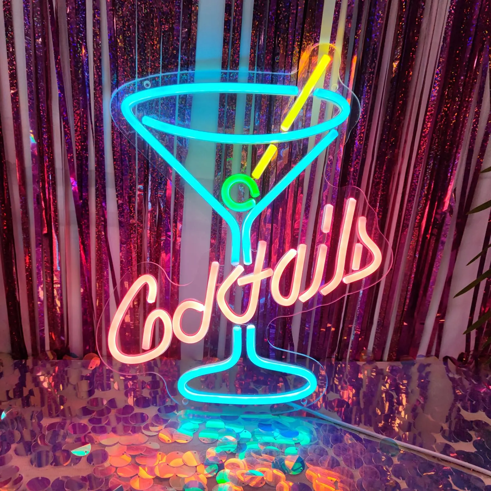 

Cocktails Neon Sign USB Dimmable Neon Light for Wall Decor Home Bar Man Cave Bistro Shop Drink Bar Party Club Personzalized Gift