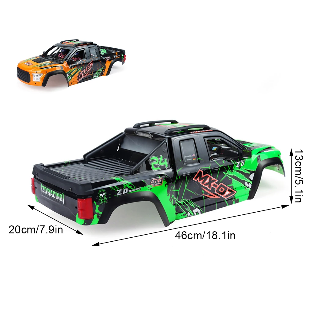 ZD Racing MX-07 1/7 RC tampa do corpo do carro e adesivos MX07 peças originais podem ser livremente DIY