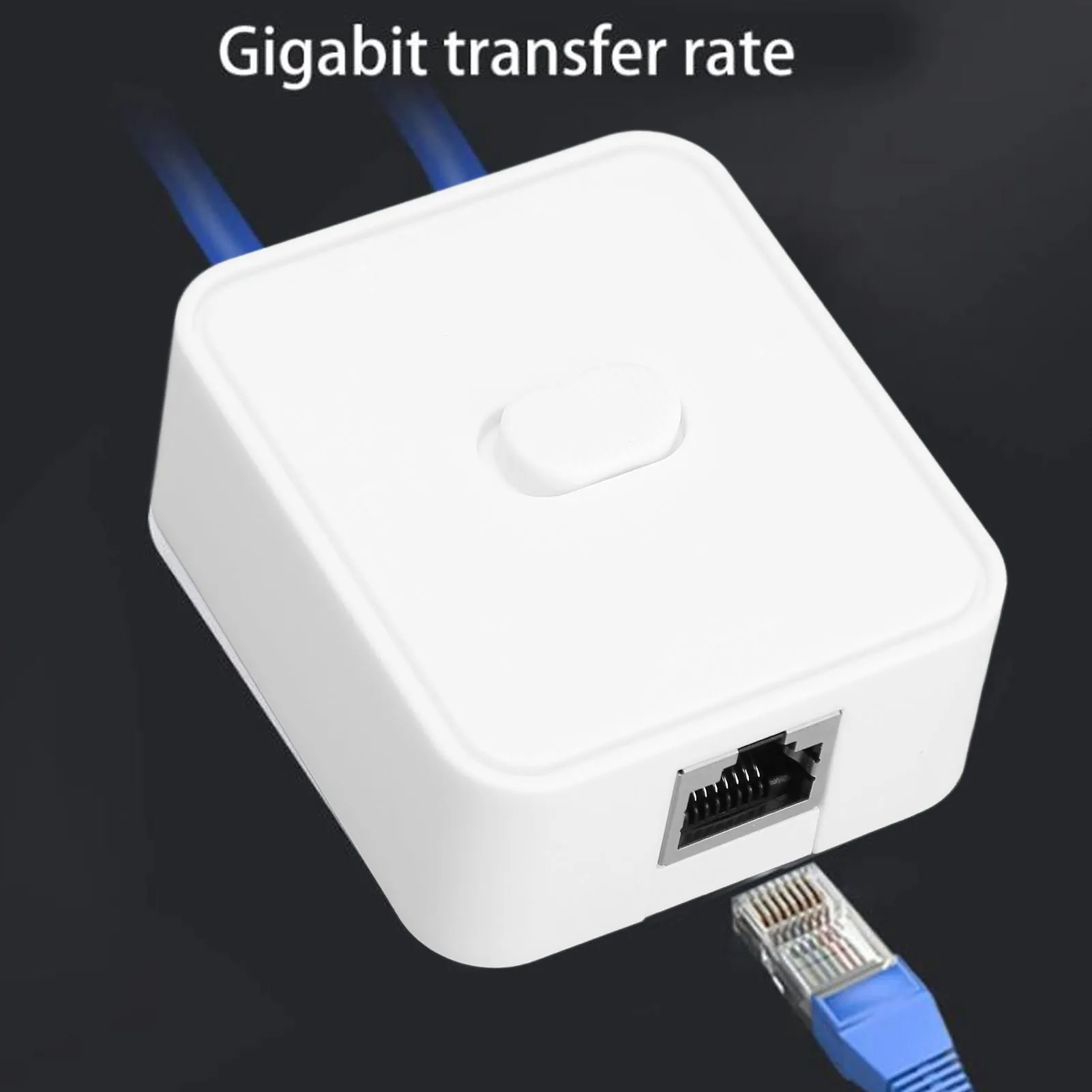 Gigabit Network Switch 2 Port 10/100/1000Mbps 2 In 1 Out 1 In 2 Out PoE Extender Switch RJ45 Network Splitter Adapter