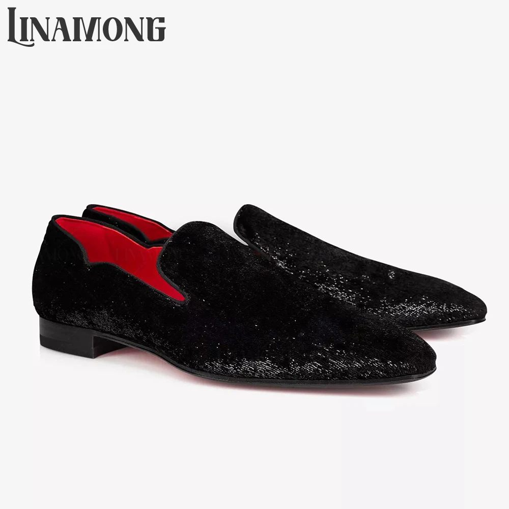 

Elegant Petal Shaped Loafers for Men Stylish Slip on Comfortable Leather Shoes Black Leather Suede Handmade Luxury Wedding Shoes