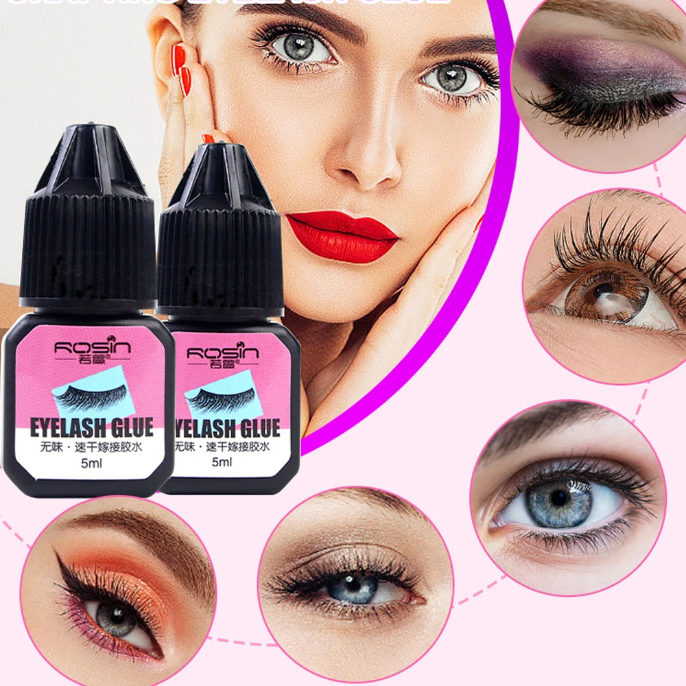 DIY 5ml Waterproof Long Lasting Eyelash Glue Quick Dry Strong False Eyelash Extension Glue Soft Adhesive For Lashes Grafting