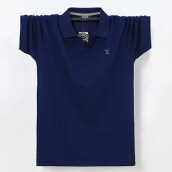 Polo Shirt Men's Lapel 2025 Summer Cotton Short Sleeve Trend Embroidery Tops Luxury Men's Wear Polo Shirt for Men Plus Size 6XL