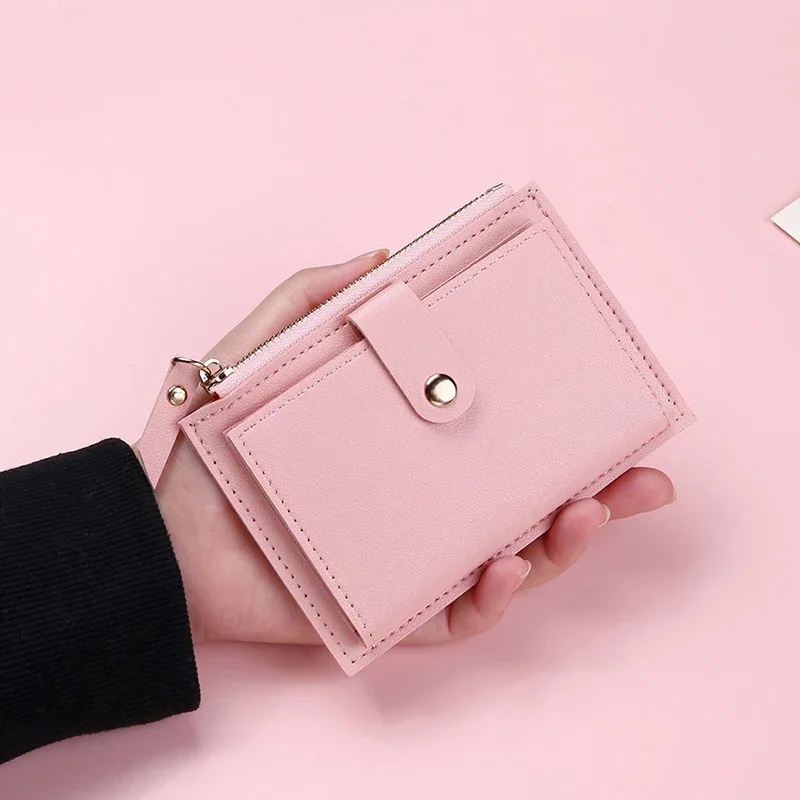 Credit Card Holder Purses for Women Cardholder Wallet Simple Slim PU Leather Women's Wallets with Zip Coin Pocket Lady Money Bag