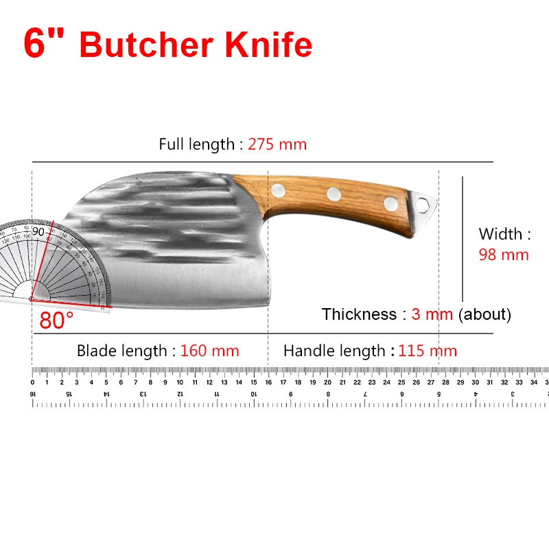 Kitchen Bone Chopping Knives Sharp Butcher Stainless Steel Fruit Fish Meat Cleaver Boning Knife Cutting Cooking Utility Knife