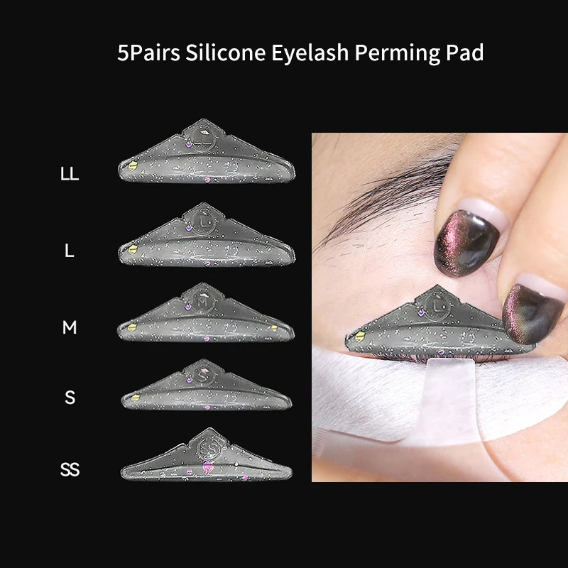 Silicone Eyelash Perm Pads, Sticky Lashes Rods, Shield Lifting, 3D Eyelash Curler, Ferramentas Aplicadoras, Acessórios, 5 Pares, 8 Pares