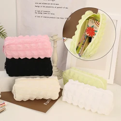 Soft Cloud Cosmetic Bag zipper Large Makeup Bags Organizer Solid Color Travel Cosmetic Pouch Women Cute Toiletry Beauty Case