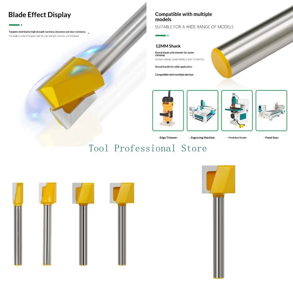 

57QF 12mm хвостовик деревообрабатывающего фрезерного станка с двойными краями карбидов материала удлиненный хвостовик