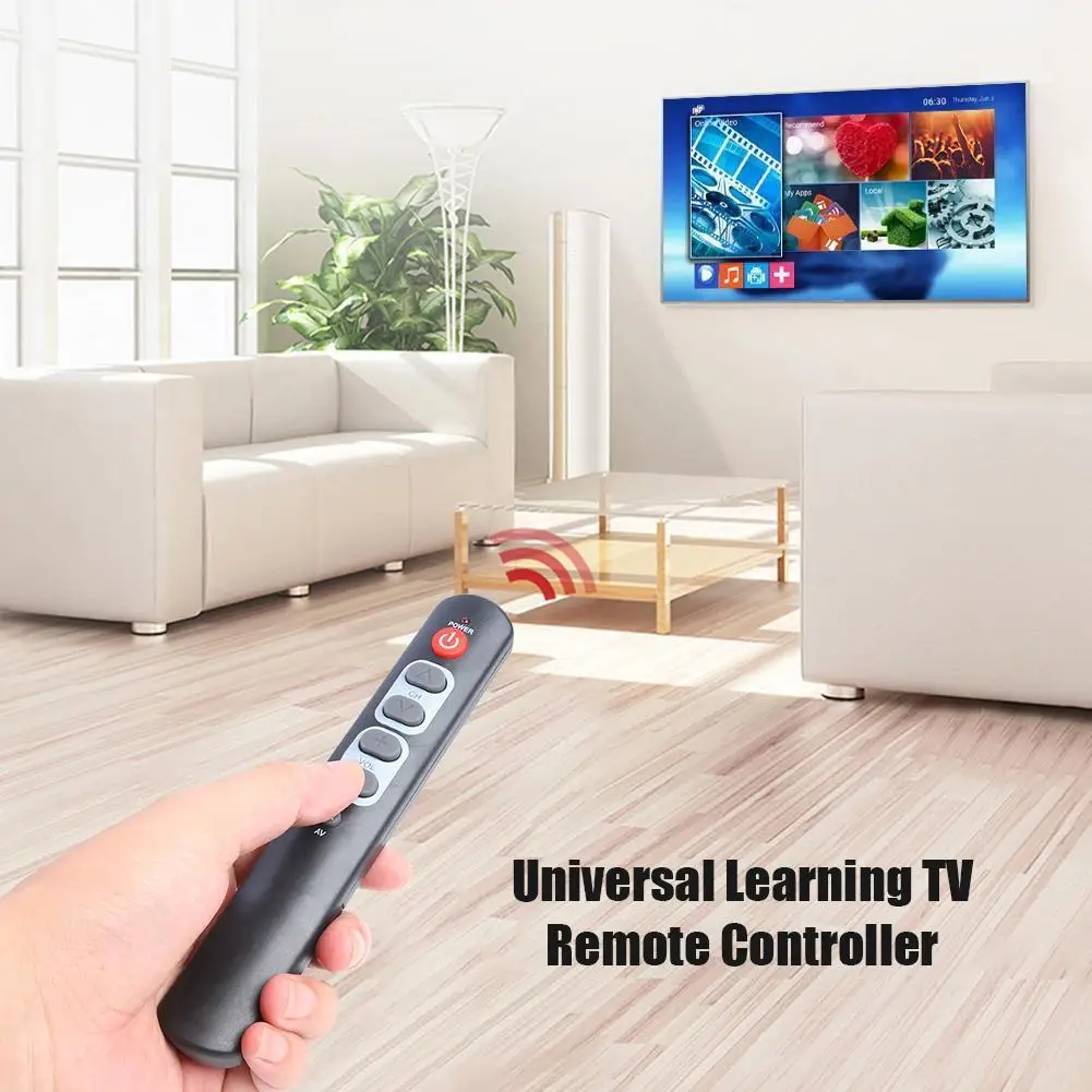 Kopieer IR-afstandsbediening voor TV STB DVD VCR Universele 6-grote knop Leren Afstandsbediening Elektronische Smart Home-accessoires