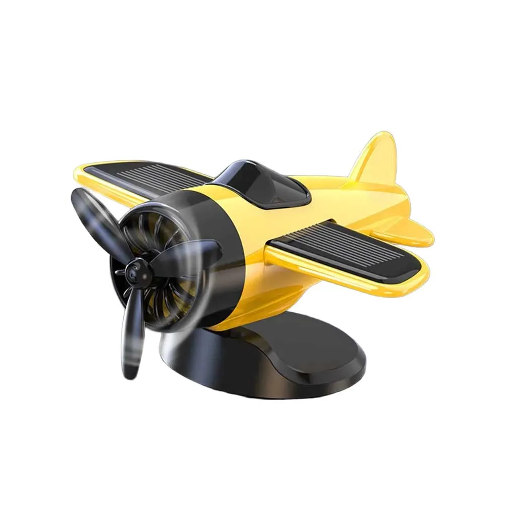 For Car Enthusiasts Solar Powered Decor Solar Airplane Ornament Office Desk Car Interior Dynamic Movement Car Ornament