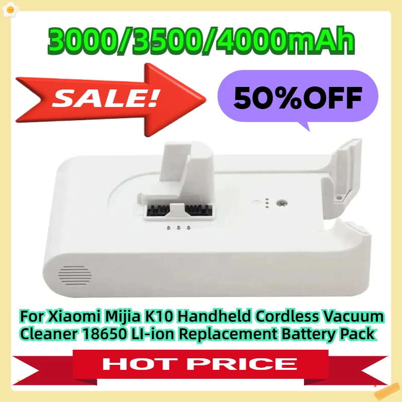 

For Xiaomi Mijia K10 Handheld Cordless Vacuum Cleaner 18650 LI-ion Replacement Battery Pack 3000mAh