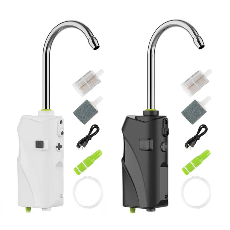

3 In 1 Outdoor Fishing Oxygenation Air Pump USB Intelligent Sensor Water Oxygen Pump Portable Smart LED Light Easy To Use -Black