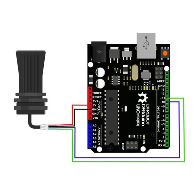 مستشعر مسافة بالموجات فوق الصوتية عالي الدقة مقاوم للماء نطاق غبار الضباب الدخاني 7.5 متر للاستشعار (RS485)