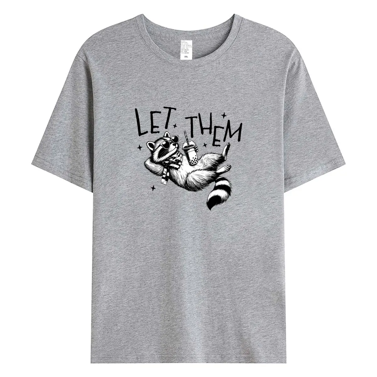 

Women Short Sleeve T-shirt Let Them Raccoon Print Cotton Tee Fashion Woman T Shirts Oversized Women's Tops Female Tshirt Clothes