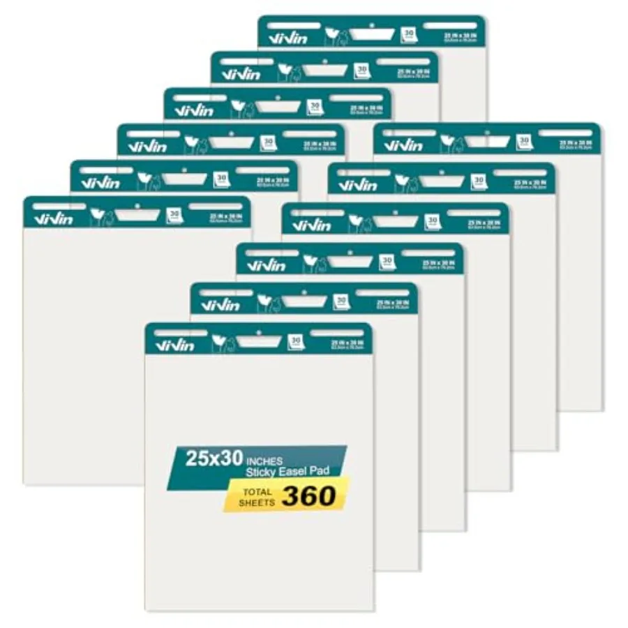 

Super Sticky Easel Pad 25 x 30 Inches Flip Chart Paper for Teachers Large Self Stick Easel Paper Teacher Anchor Chart 30 Sheets