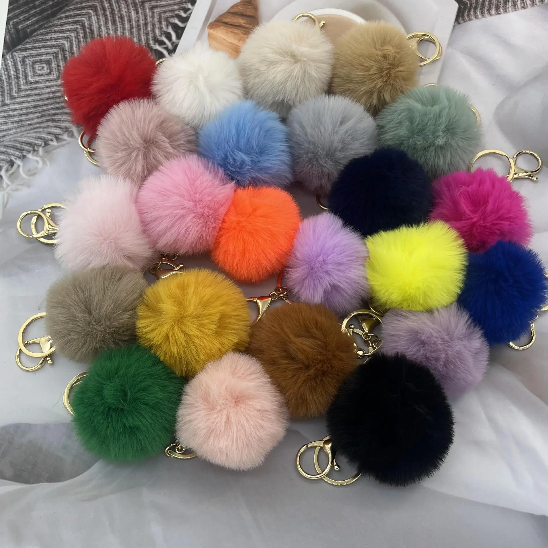 New Creative Hairy Ball Pendant Plush Colorful Hobby Collectibles Lightweight Exclusive Design Birthday Festival Gifts Friends