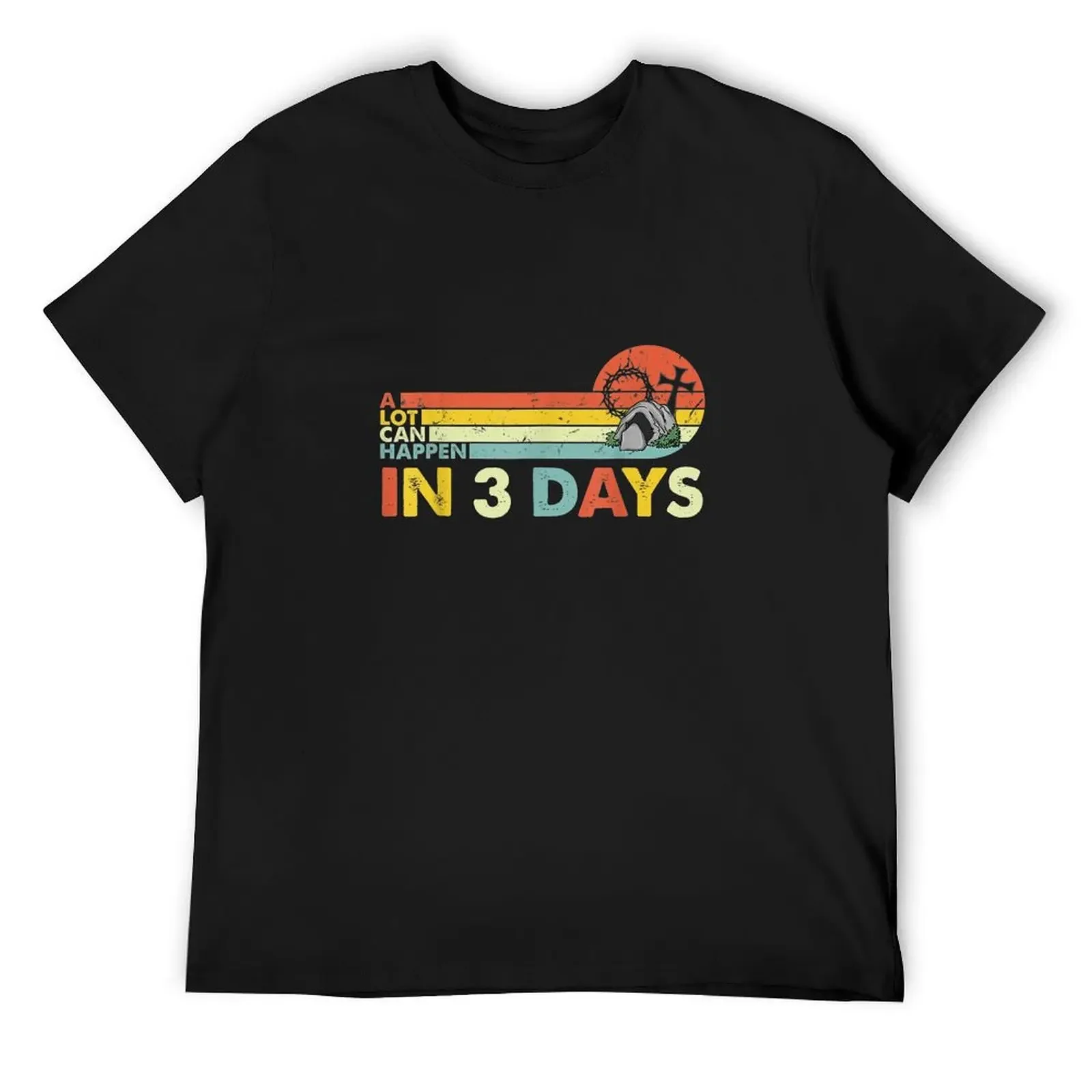 

Christian Easter Day A Lot Can Happen In 3 Days Gnome T-Shirt man clothes plus size tops blue archive mens workout shirts