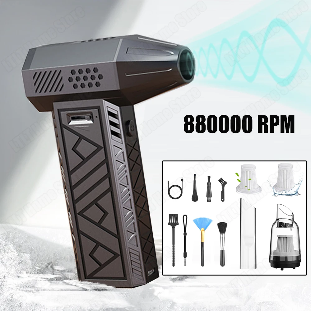 

Portable Air Blower 8800000RPM Adjustment Turbo Fan Brushless Motor 8000mAh Battery Cordless Compressed Powerful Air Blower