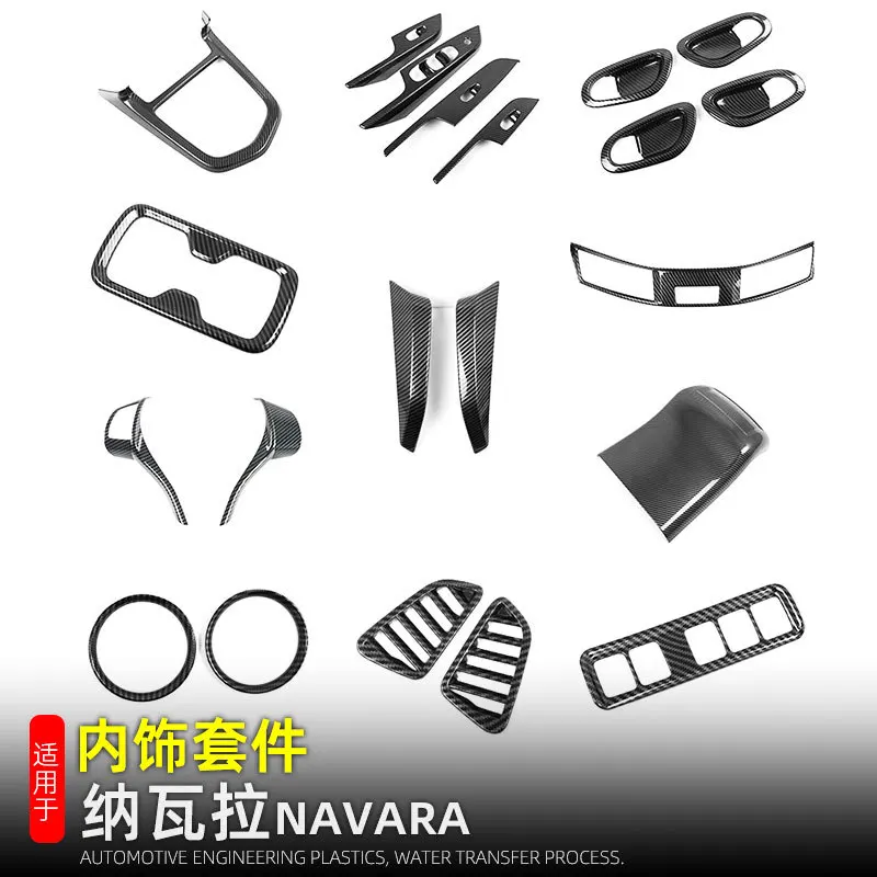 

For Nissan Navara NP300 ST 2014- 2020 Interior Accessories MT AT Gear Shift Panel Inner Door Handle window swtich Cover Trim