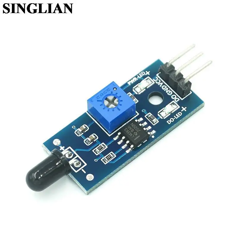 

Flame Sensor Module 3Pin Fire Source Detection Module Infrared Receiving Module 3-wire System For Arduino