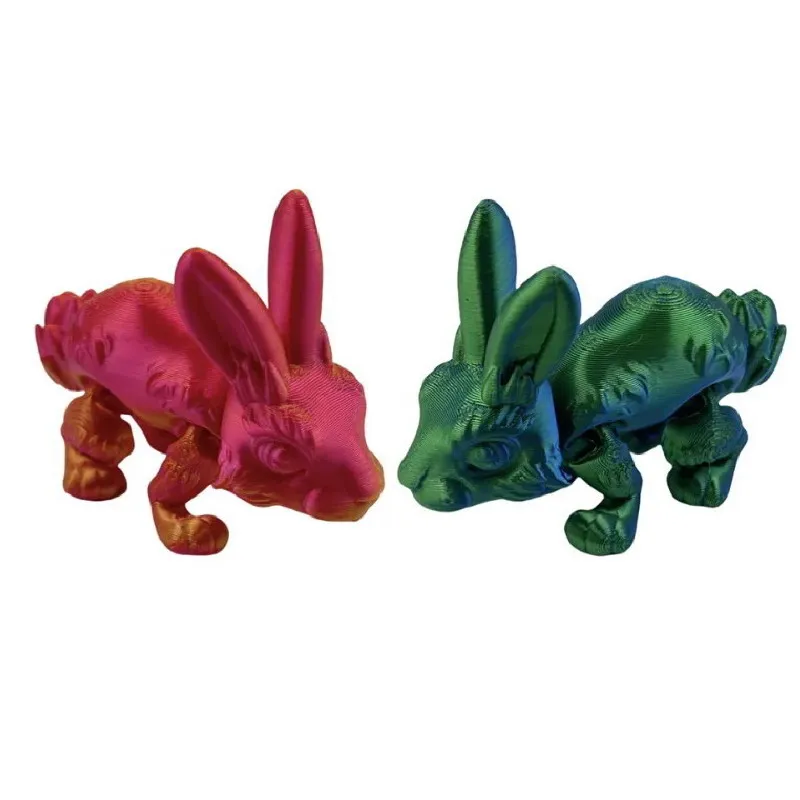 3D Printed Toys Rabbits Easter Day Figures Simulation Model Multi-joint Movable Ornament Decorative Desktop Novelty Kids Gifts