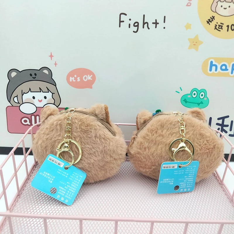 

Cute Capibara Plush Coin Purse Cartoon Capybara Doll Keychain Pendant Backpack Decor Headphone Lipstick Storage Bag Kids Gifts