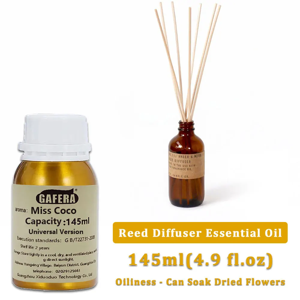 GAFERA 145ml (4.9 fl.oz) Miss Coco Shangri-La Gardenia Wild Bluebell Essential Oil - For Fireless Aromatherapy Supplement Liquid