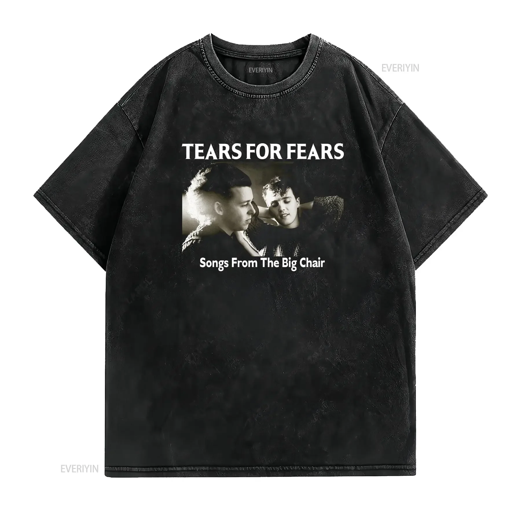 Tears For Fears Band Classic Style short sleeve Black T Shirt S 5XL vintage Washed Stylish Top For Everyday Wear Casual