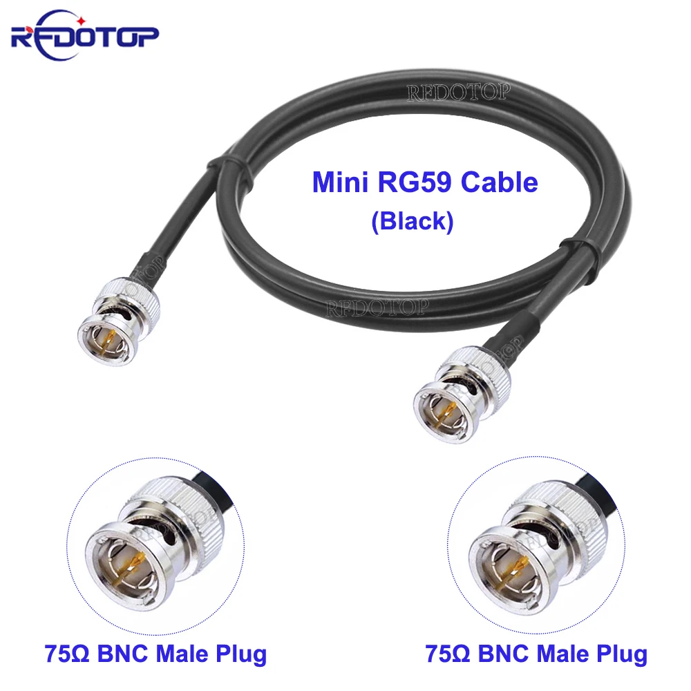 

1Pcs HD SDI BNC to BNC Male Connector 75Ohm Blue HMini RG59 Cable 75-2.5 1855A Pigtail for HD-SDI/3G-SDI/4K Video Camera CCTV